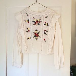 Free People embroidered floral blouse